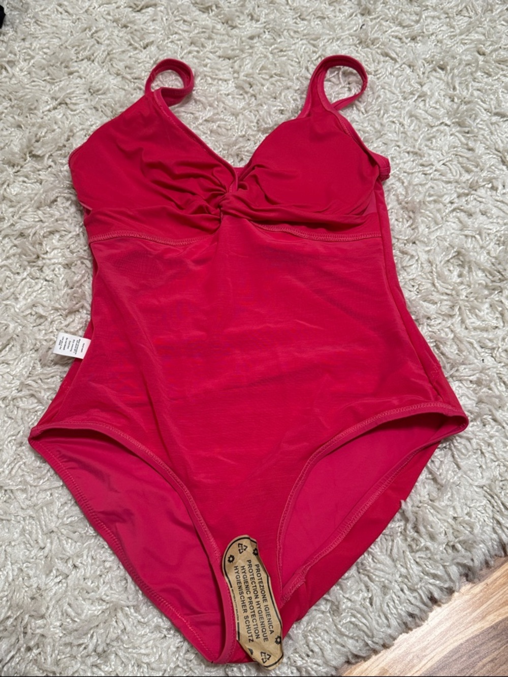Women’s Ruched One-Piece Swimsuit in Raspberry - Picture 4 of 5